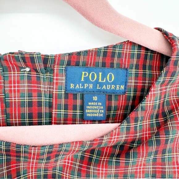 Polo Ralph Lauren Girls' Size 10 Bell-Sleeve Red Plaid Top Blouse - Picture 7 of 7